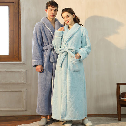 Luxury His-and-hers Winter Warm Sleepwear Robe