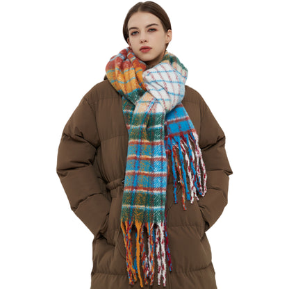 Casual Rainbow Print Winter Warm Shawl Scarves