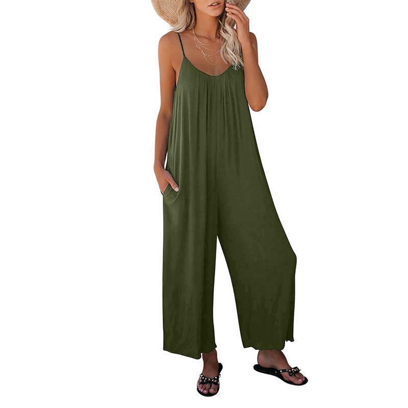 Leisure Summer Leopard Pocket Jumpsuits-STYLEGOING