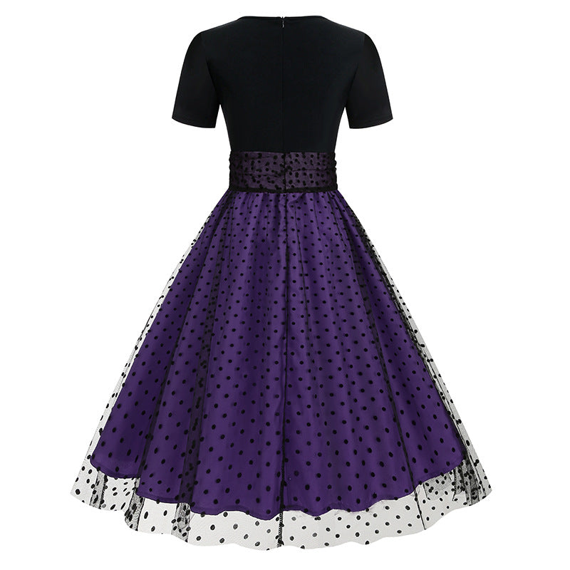 Vintage Short Sleeves Women Midi Dresses