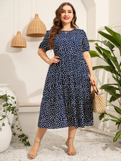 Women Short Sleeves Plus Sizes Dresses