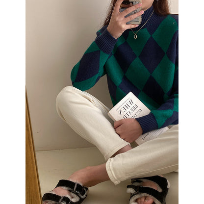 Vintage High Neck Pullover Sweaters for Women