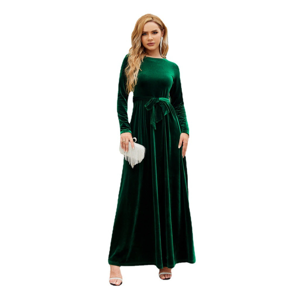 Elegant Velvet Long Sleeves Dresses