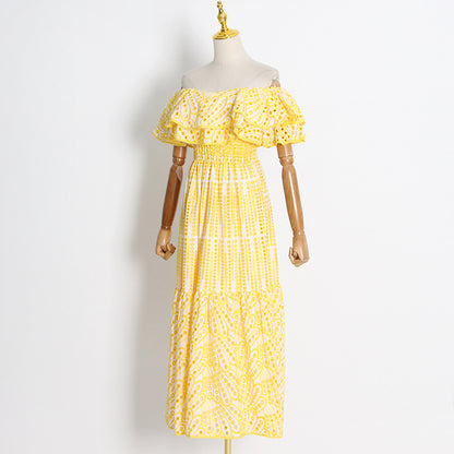 Sexy Off The Shoulder Ruffled Long Dresses