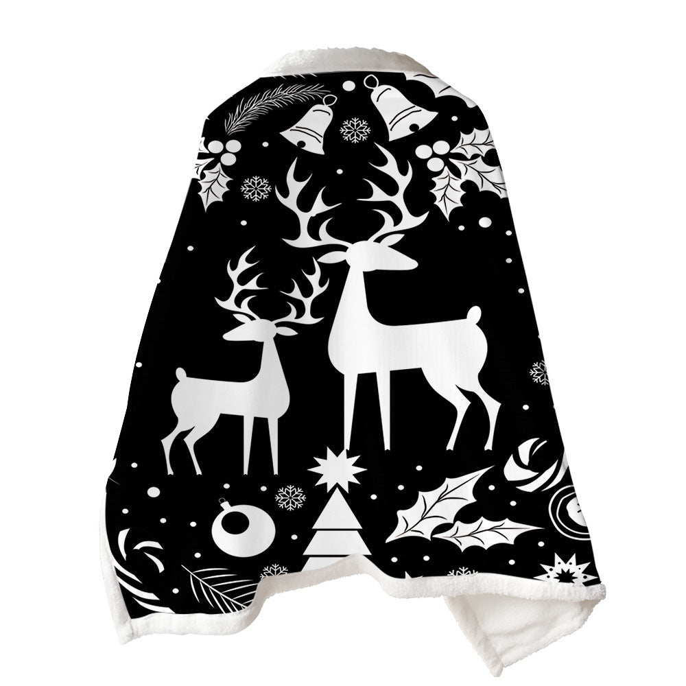 2 In 1 Warm Soft Throw Blanket for Christmas