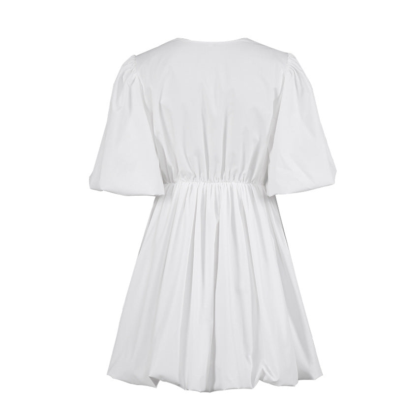 Summer Puff Sleeves Women Mini Dresses