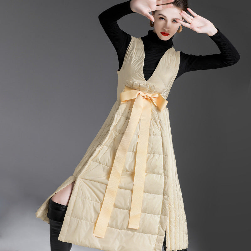 Sleeveless Winter Long Down Vest for Women