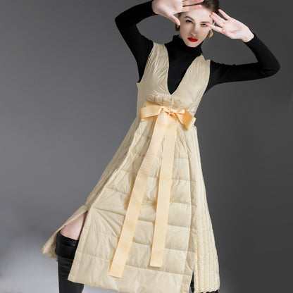 Sleeveless Winter Long Down Vest for Women