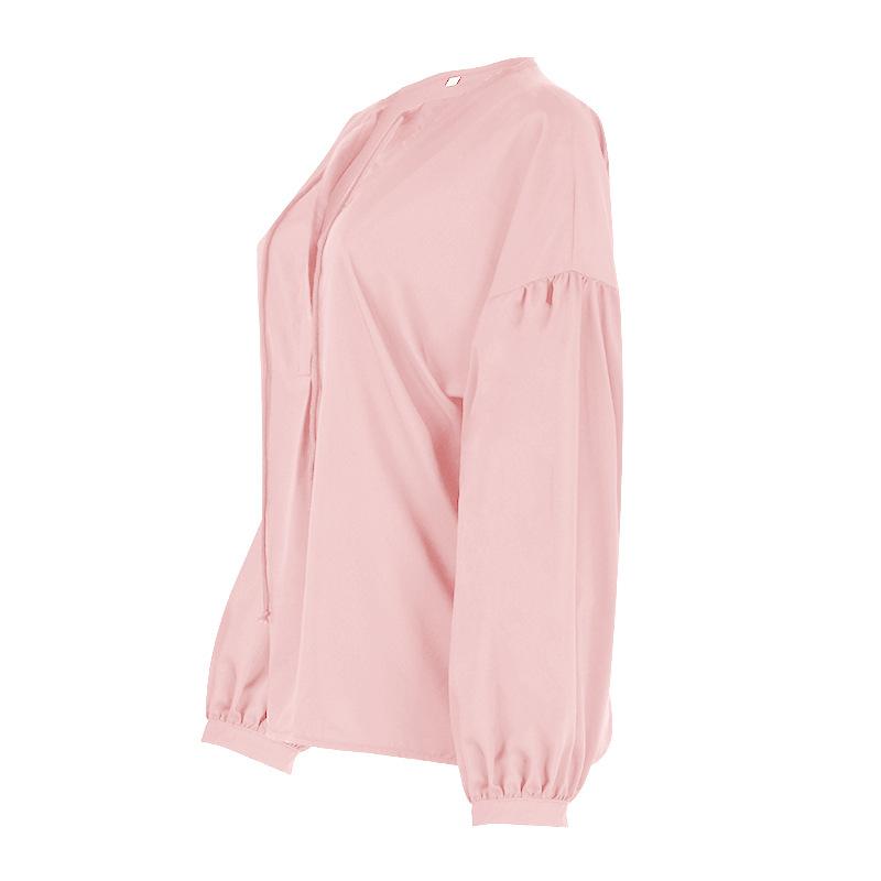 Simple Style V Neck Long Sleeves Leisure Shirts-STYLEGOING
