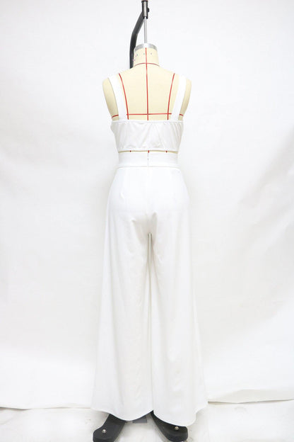 Sexy Straps Crop Top&Loose Pants Suits-STYLEGOING