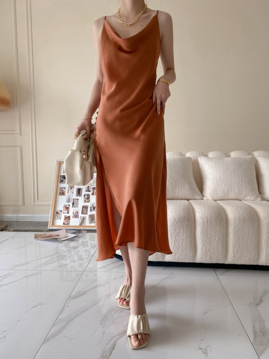 Sexy Designed Luxury Satin Sleeveless Party Dresses