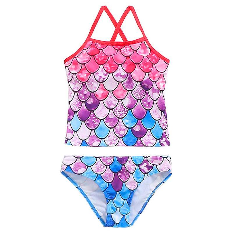 Sumemr Girls Fish Scale Print 2pcs/set-STYLEGOING