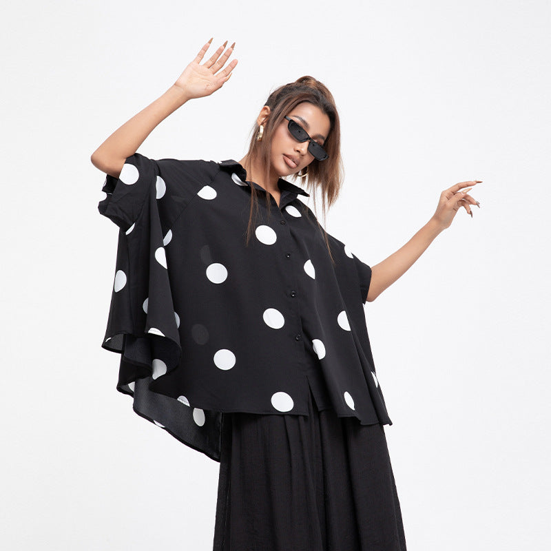 Women Polk Dot Summer Chiffon Shirts
