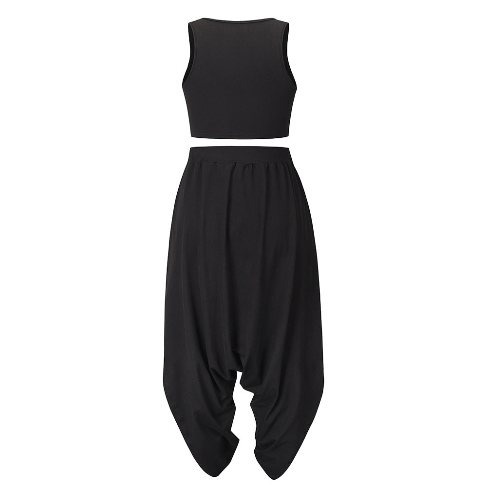 Casual Summer Sleeveless T Shirts&harem Pants