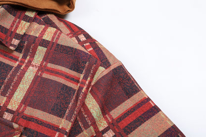 Plaid Winter Hoodies Jacket Outerwear for Men