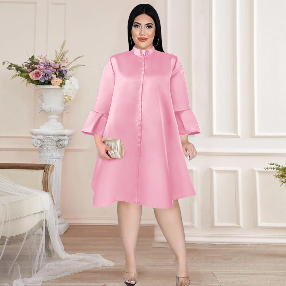 Women Plus Sizes Trumpet Sleeves Party Dresses