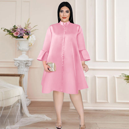 Women Plus Sizes Trumpet Sleeves Party Dresses