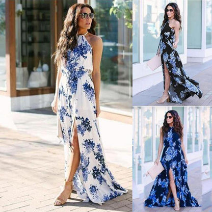 Women Bohemia Halter Long Dresses-STYLEGOING