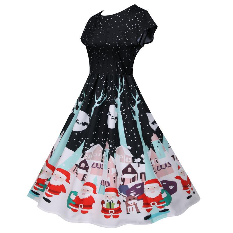 Vintage Short Sleeves Christmas Dresses