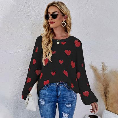 Casual Sweetheart Design Knitting Pullover Sweaters