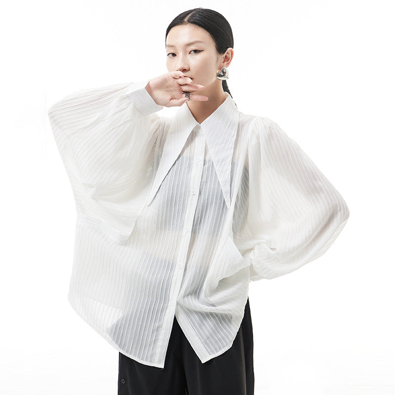 Designed See Through Long Sleeves Shirts for Women