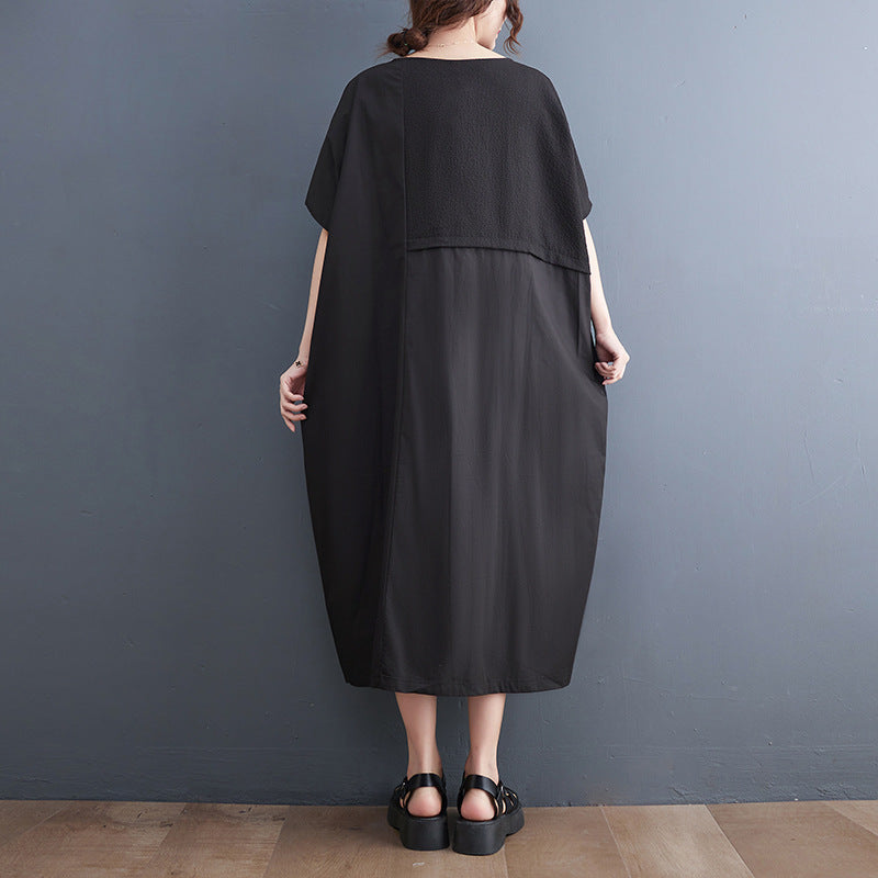 Summer Black Shirts Long Dresses