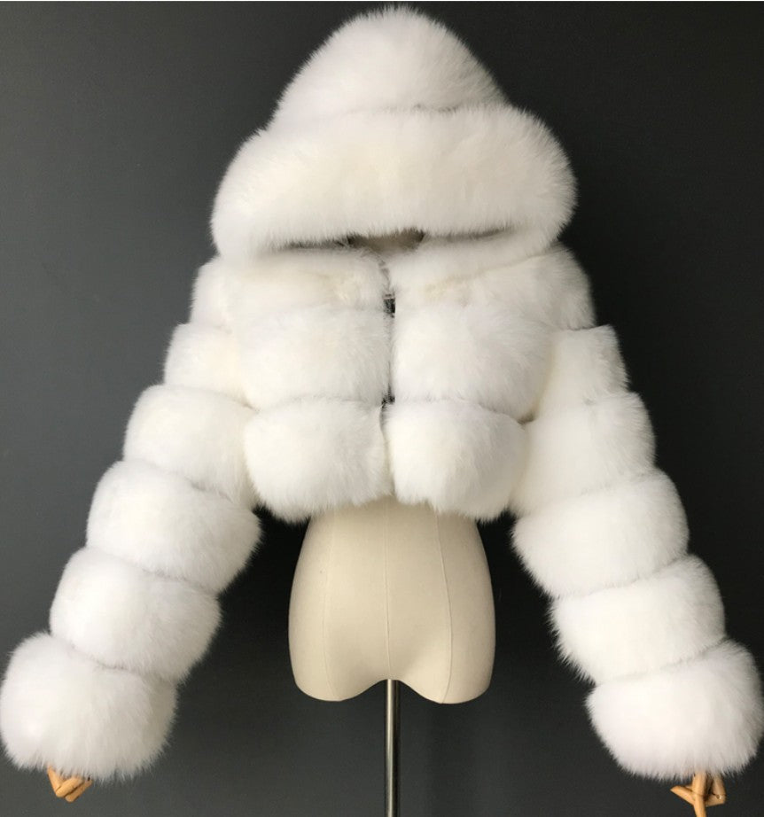 Fashion Artificial Faux Fur Short Overcoats for Women