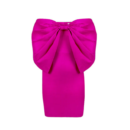 Designed Strapless Bowknot Design Party Sheath Dresses