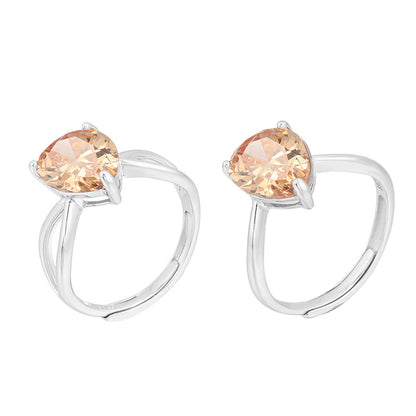 Fashion Sterling Silver Colorful Zircon Rings