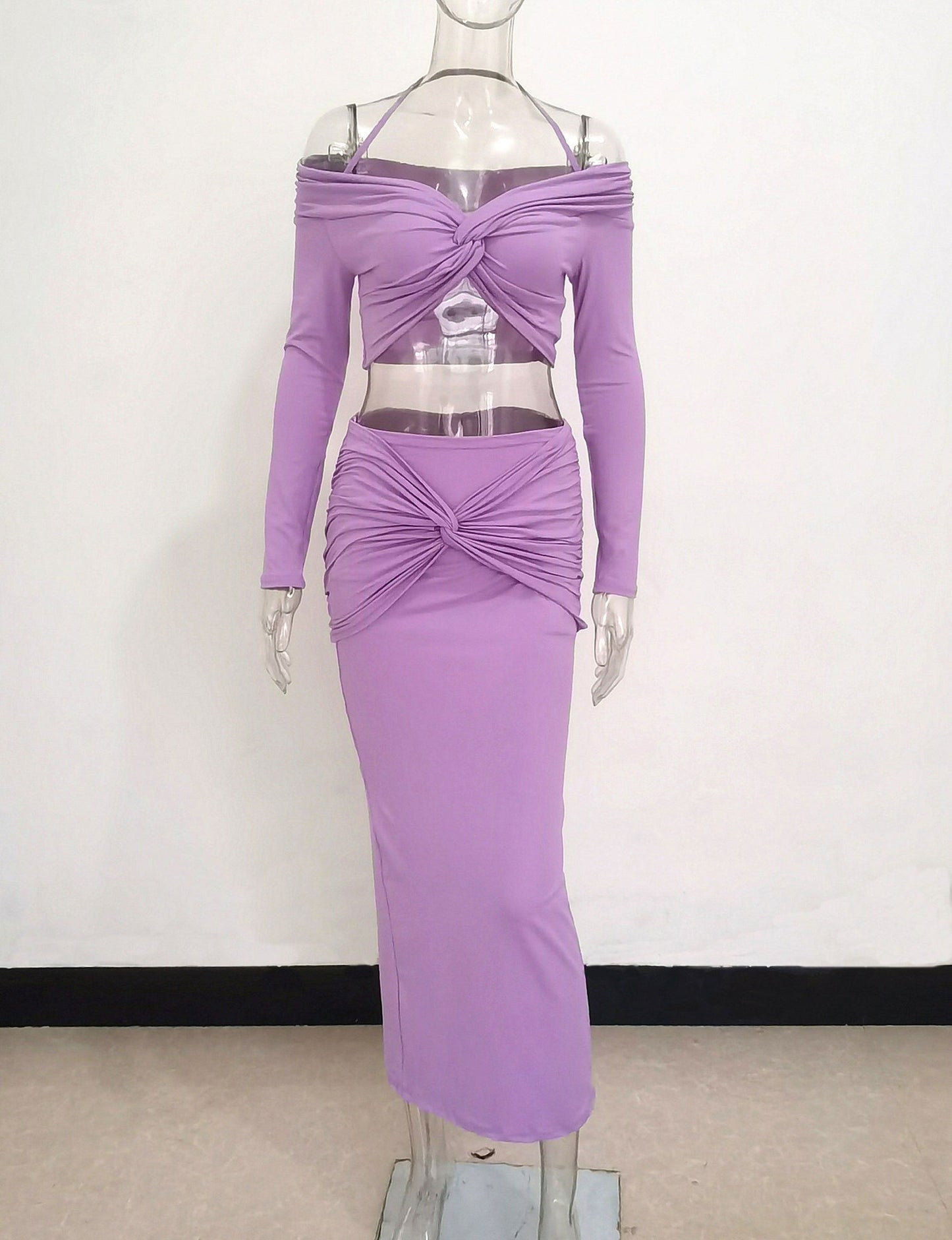 Sexy Halter Two Pieces Women Party Dresses