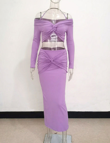 Sexy Halter Two Pieces Women Party Dresses