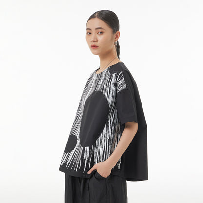Abstract Summer Plus Sizes Women T Shirts
