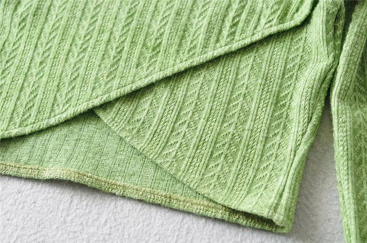 Sexy Designed Knitting Tops and High Waist Trumpet Pants
