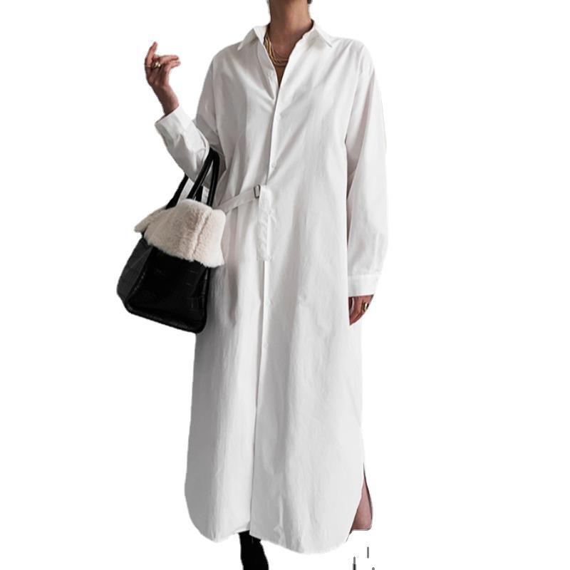 Autumn Long Sleeves Irregular Shirt Dresses