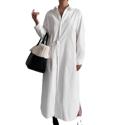 Autumn Long Sleeves Irregular Shirt Dresses