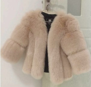 Winter Women Artifical Fox Fur Short Overcoat