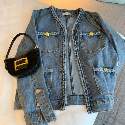 Fashion Long Sleeves Denim Fall Cardigans