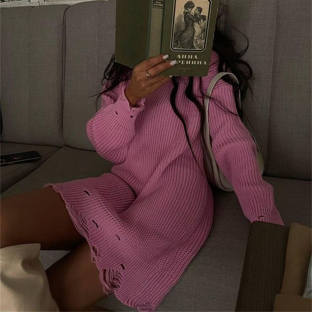 Women Plus Sizes Knitting Long Sweaters