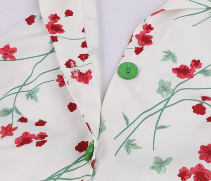 Halter Backless Floral Print Midi Length Dresses-STYLEGOING