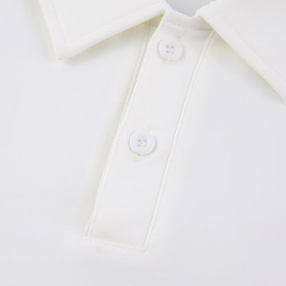 White Polo Shirts and Shorts Summer Suits