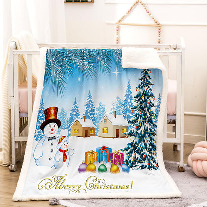 3D Christmas Desgin Sherpa Fleece Warm Blankets