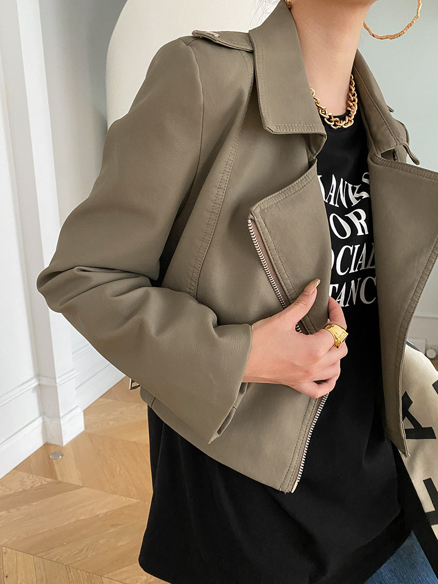Fashion Motorcycle PU Leather Zipper Jackets