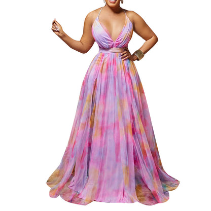 Sexy V Neck Plus Sizes Long Evening Dresses