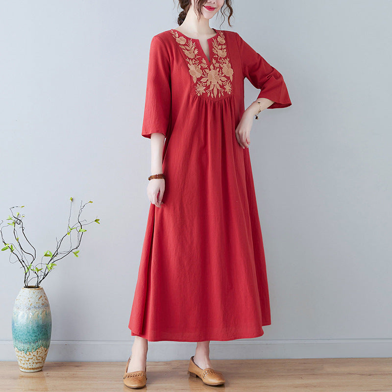 Bohemian Linen Summer Long Dresses