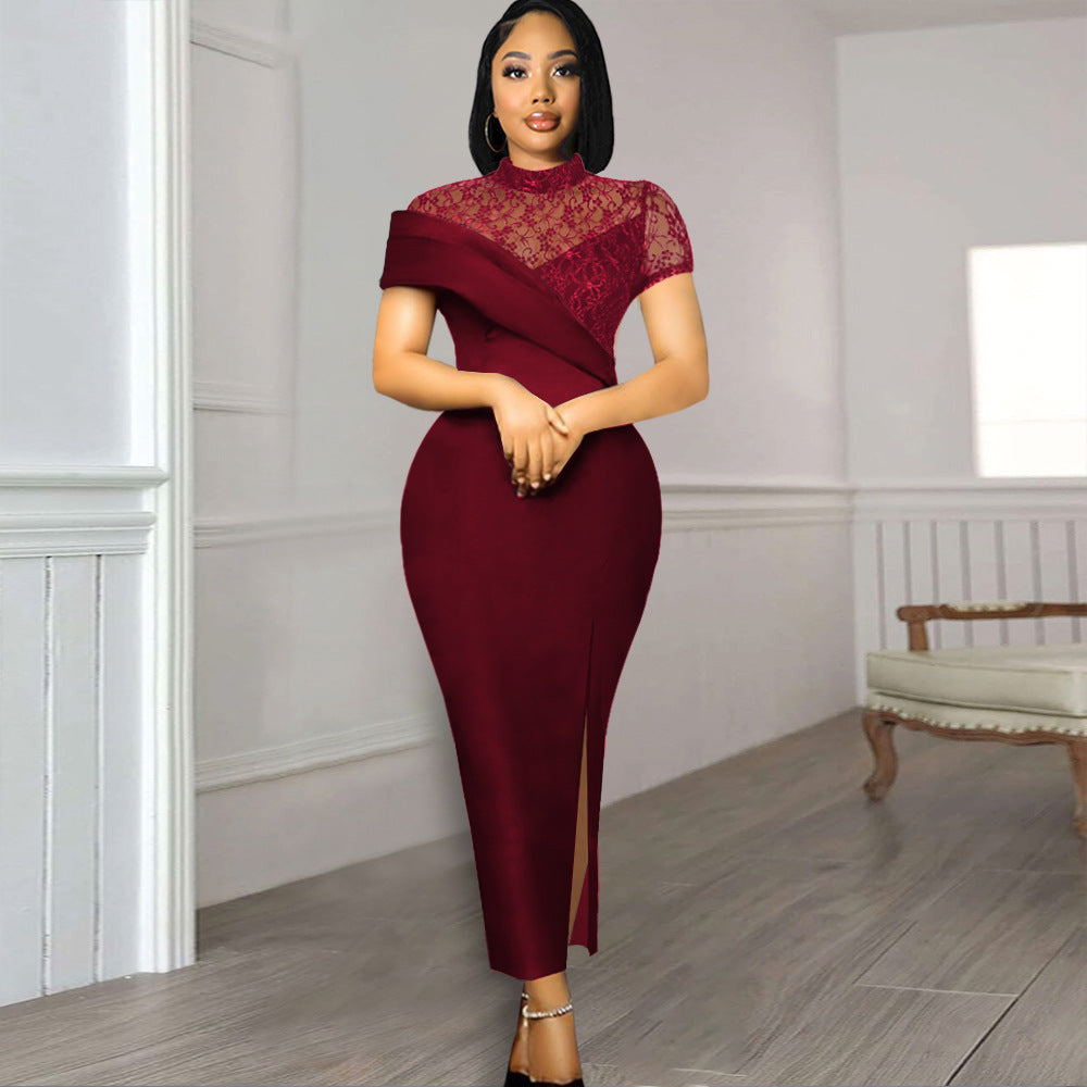 Vintage Lace Short Sleeves Party Dresses for Women
