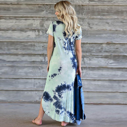 Plus Sizes High Waist Long Summer Dresses-STYLEGOING