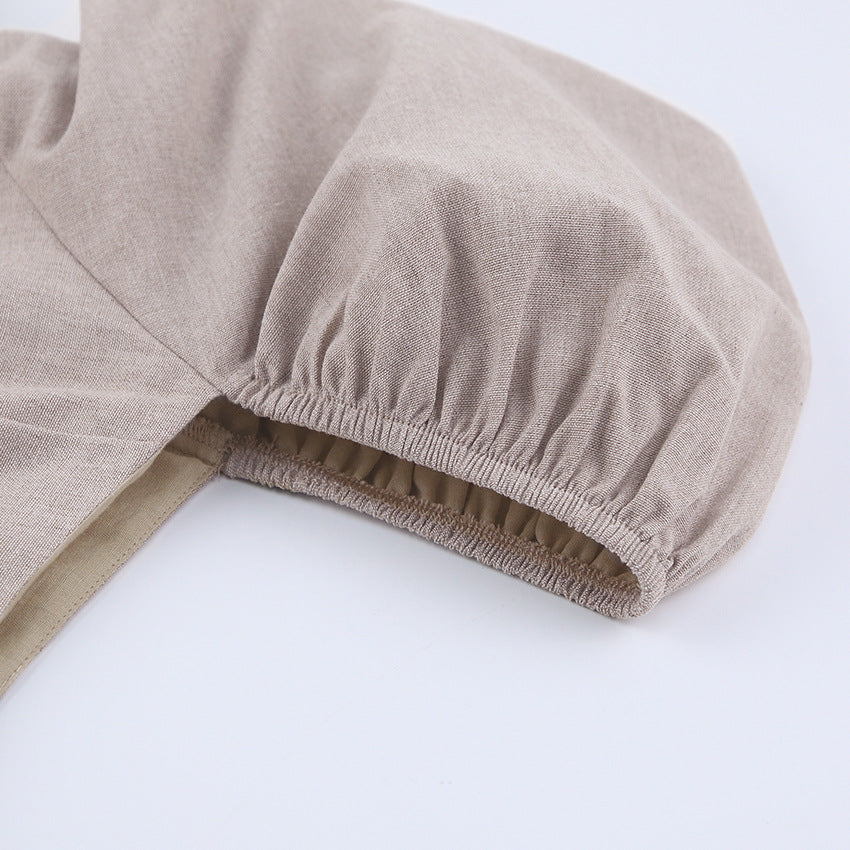 Lovely Linen Square Neckline Mini Dresses