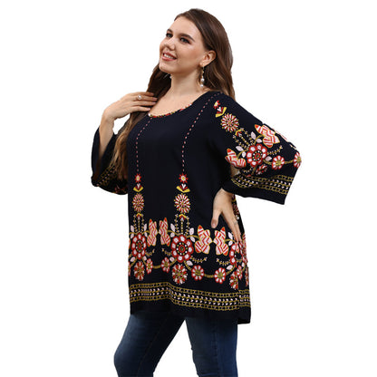 Elegant Cotton Plus Sizes Women Blouses