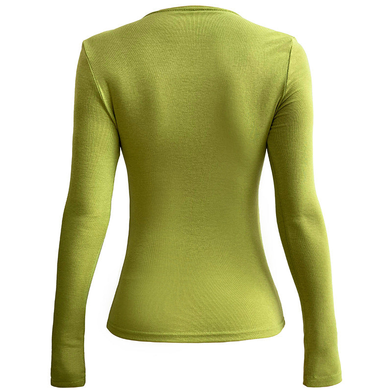 Women Sexy Square Neckline Long Sleeves T Shirts