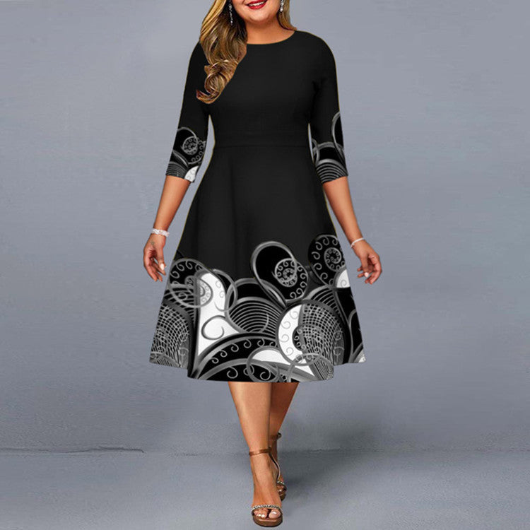 Elegant 3/4 Length Sleeves Plus Sizes Fall Dresses